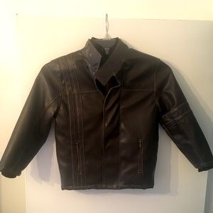 Kenneth Cole Reaction-Boys Leather-Like Jacket- Brown SZ 6. Fully Lined.